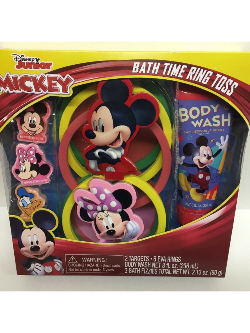 Disney Junior Mickey Mouse Bath Time Ring Toss Set With Body Wash Bath Fizzies